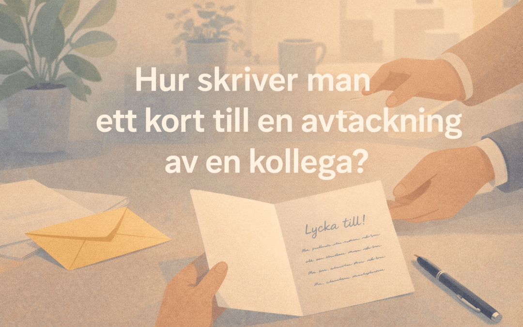Hur skriver man ett kort till en avtackning av en kollega?